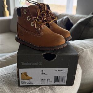Timberland Kids Tan Leather Boots